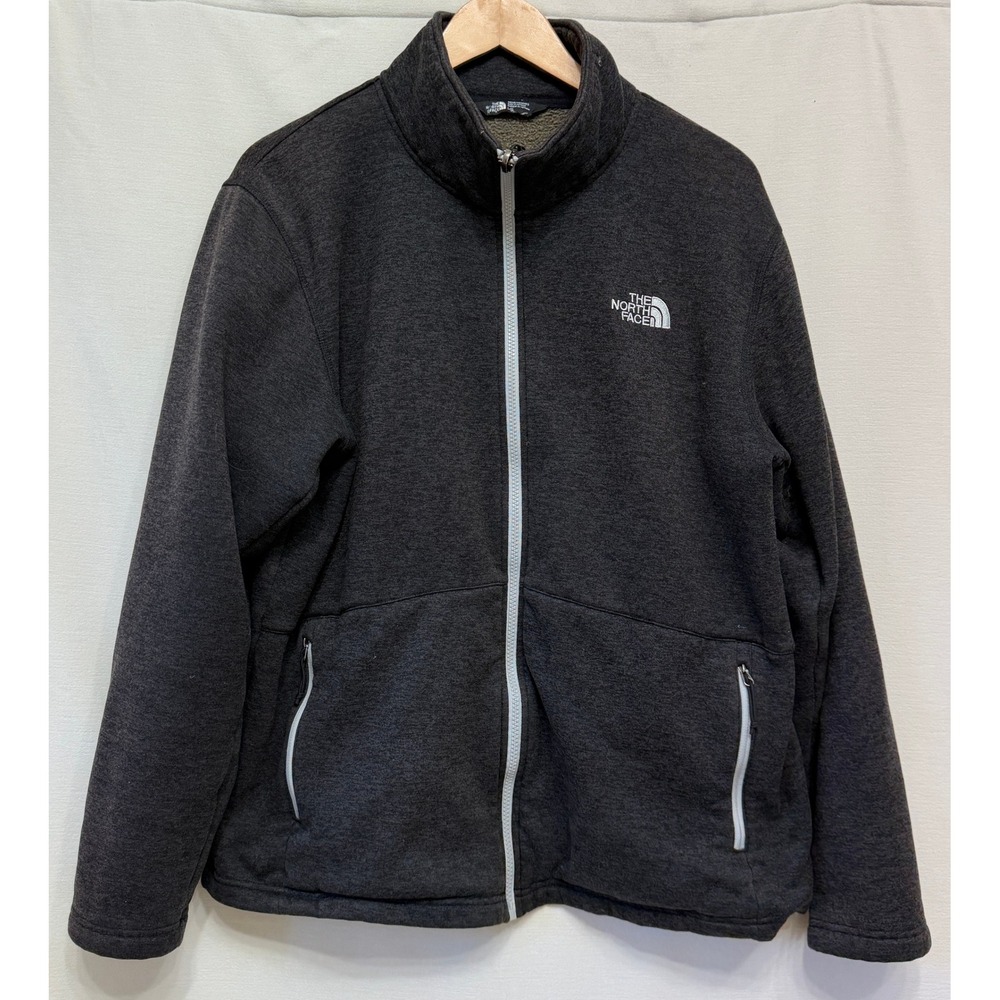 The North Face Men's Fleece Jacket Heathered Gray Sherpa Lined Gorpcore Large